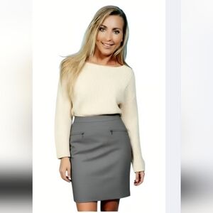 "Apostrophe"Misses Excellent Condition! Pretty Size (4) Heather Gray Lined Skirt